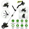 21V Electric Weed Edger Cordless String Trimmer Grass Mower Eater Bush Cutter with 16800RPM 2x 3000mAh Batteries 3.6-4.6FT Length 90° Rotatable Angle