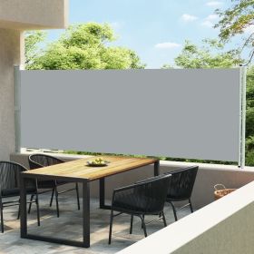 Patio Retractable Side Awning 236.2"x63" Gray