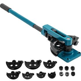 VEVOR Pipe Tube Bender, 3/8" to 1" Manual Pipe Tube Bender, with 7 Dies, Heavy Duty Tube Bender Tubing of Steel Metal Copper, for Repair Shops, B