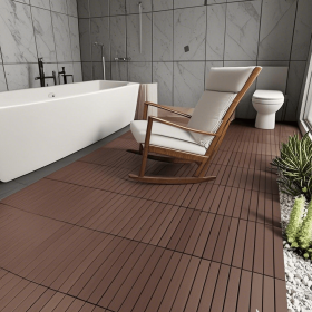 2FT Patio Deck Tiles, DIY Module Interlocking Decking Tiles Floor Tile