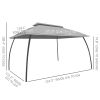 Outsunny 10x13ft Covered Gazebo with Netting Side Walls and 2 Vented Roof, Patio Gazebo Canopy Shelter, Beige