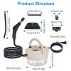 2500W Handheld High Temperature and Pressure Steamer Cleaner with 1400ML Tank 9 Accessories 6 Steam Levels for Dirt Grease Grout Tile Floor Couch Car