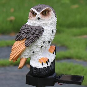 Solar Power LED Owl Parrot Lawn Light Outdoor Waterproof Garden Landscape Lamp (Color: brown)