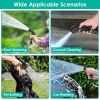 25FT/50FT/100FT Heavy Duty Stainless Steel Garden Hose Garden Watering Kit Metal Water Hose with 2 Nozzles 12 Patterns Flexible Extendable Kink Tangle