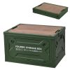Folding Storage Bin Camping Collapsible Organizer Box Stackable Grocery Container Shelf Baskets with Cutting Board Top Lid 4 Side Lockable Doors Wheel