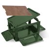 Folding Storage Bin Camping Collapsible Organizer Box Stackable Grocery Container Shelf Baskets with Cutting Board Top Lid 4 Side Lockable Doors Wheel