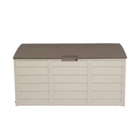 75gal 130lb Brown Plastic Patio Storage Box (Color: brown)