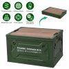 Folding Storage Bin Camping Collapsible Organizer Box Stackable Grocery Container Shelf Baskets with Cutting Board Top Lid 4 Side Lockable Doors Wheel